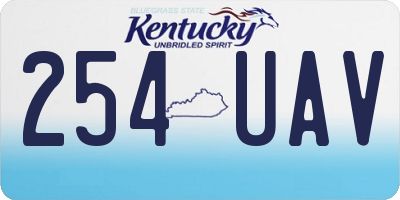 KY license plate 254UAV
