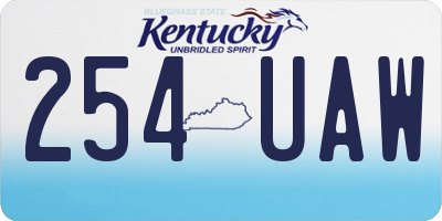 KY license plate 254UAW