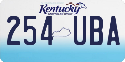 KY license plate 254UBA
