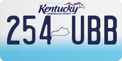 KY license plate 254UBB