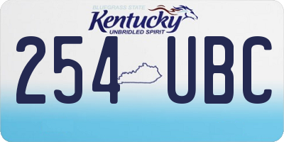 KY license plate 254UBC