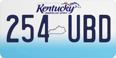 KY license plate 254UBD