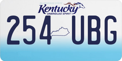 KY license plate 254UBG