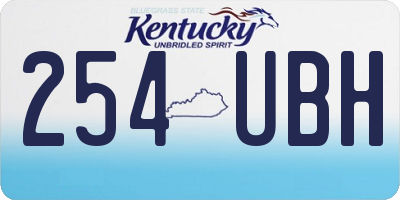 KY license plate 254UBH