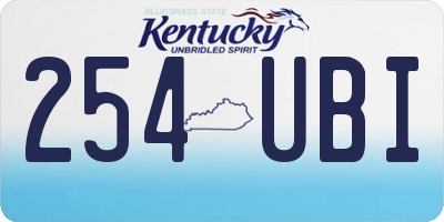 KY license plate 254UBI