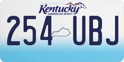 KY license plate 254UBJ