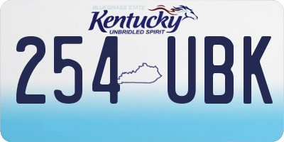 KY license plate 254UBK