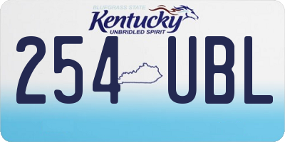 KY license plate 254UBL