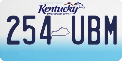 KY license plate 254UBM