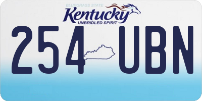 KY license plate 254UBN
