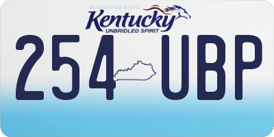 KY license plate 254UBP