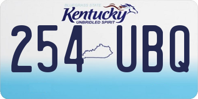 KY license plate 254UBQ