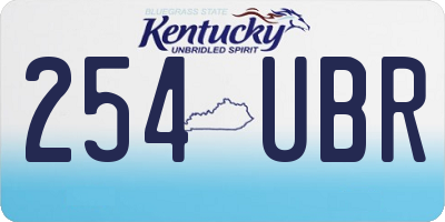 KY license plate 254UBR