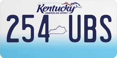 KY license plate 254UBS
