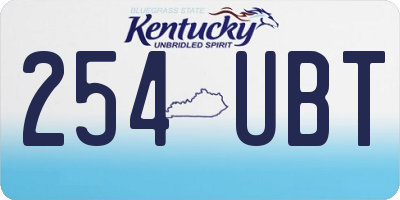 KY license plate 254UBT