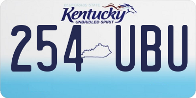 KY license plate 254UBU