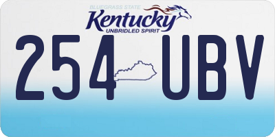 KY license plate 254UBV