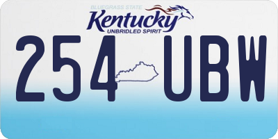 KY license plate 254UBW