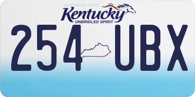 KY license plate 254UBX