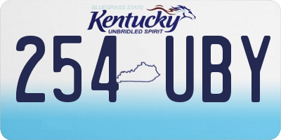 KY license plate 254UBY