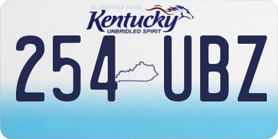 KY license plate 254UBZ
