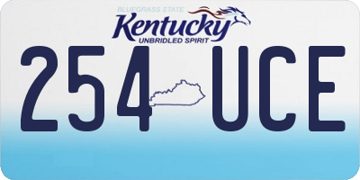 KY license plate 254UCE