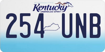 KY license plate 254UNB