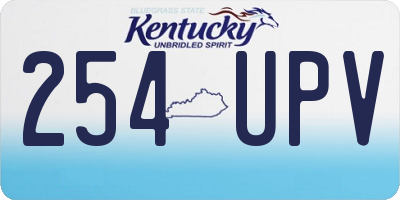 KY license plate 254UPV