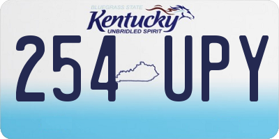 KY license plate 254UPY