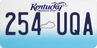 KY license plate 254UQA