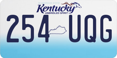 KY license plate 254UQG