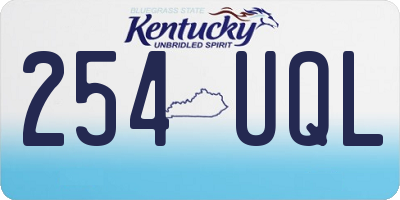 KY license plate 254UQL
