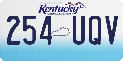 KY license plate 254UQV
