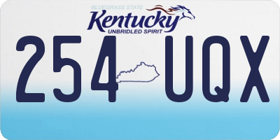 KY license plate 254UQX