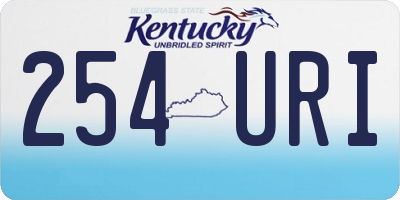 KY license plate 254URI