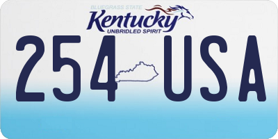 KY license plate 254USA
