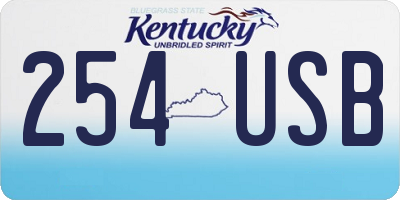 KY license plate 254USB