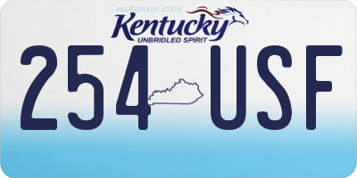 KY license plate 254USF