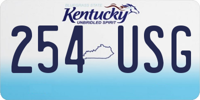 KY license plate 254USG