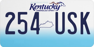 KY license plate 254USK