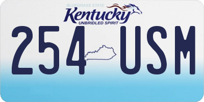KY license plate 254USM