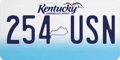 KY license plate 254USN