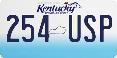 KY license plate 254USP