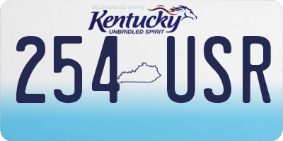 KY license plate 254USR