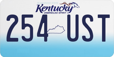 KY license plate 254UST