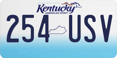 KY license plate 254USV