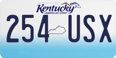 KY license plate 254USX