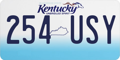 KY license plate 254USY