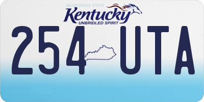 KY license plate 254UTA