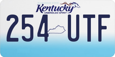 KY license plate 254UTF
